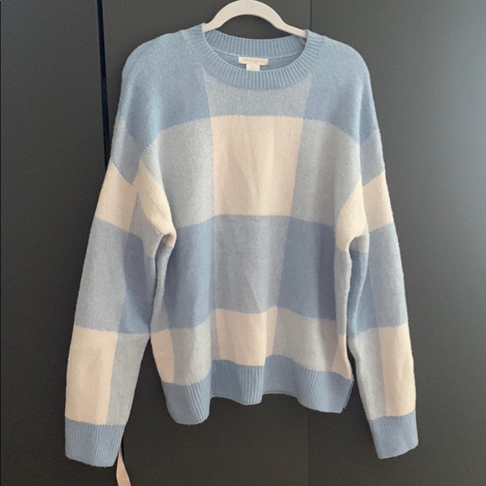 NWOT Blue Checker Sweater